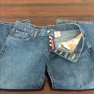 Lucky Brand Medium Blue Ankle Jeans Button Fly Vintage